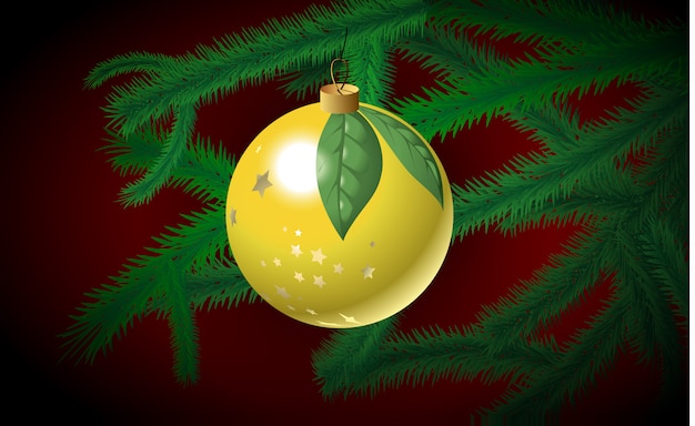 Boule De Noël Sur L'illustration De La Branche