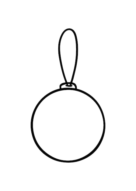 Boule De Noël Jouet De Noël Nouvel An Noël Doodle Coloriage De Dessin Animé Linéaire