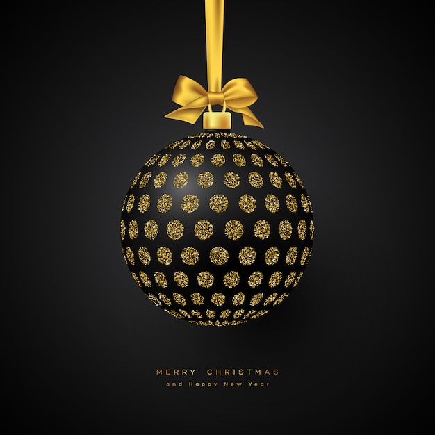 Boule Noire De Noël Réaliste.