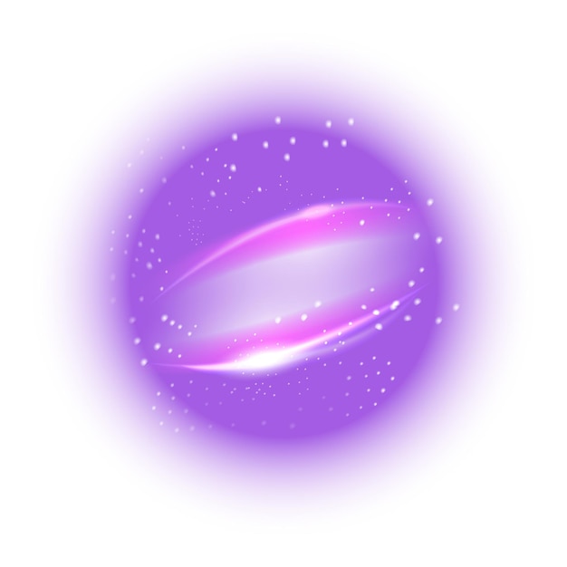 Vecteur la boule de plasma est une explosion d'énergie violette, une lueur cosmique.