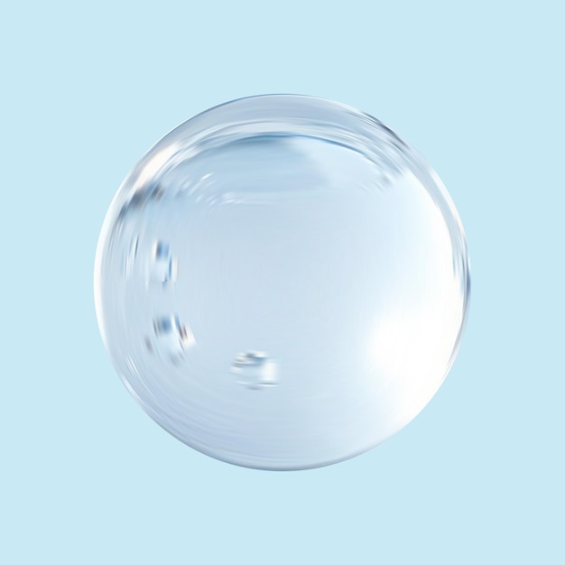 Boule de verre brillante réalisteBulle de lumière 3D abstraite avec éblouissementForme abstraite géométrique