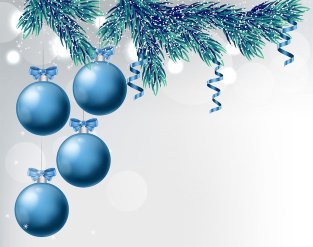 Boules bleues avec des dessins d'ornements de Noël