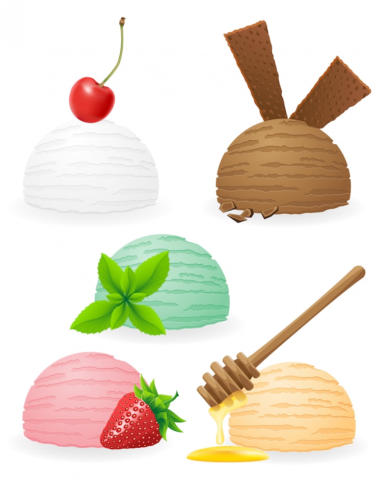 Vecteur boules de crème glacée vector illustration