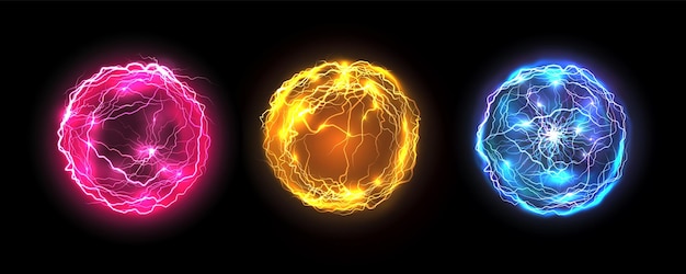 Boules d'énergie plasma sphère foudre électrique