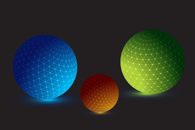 Vecteur boules de néon 3d