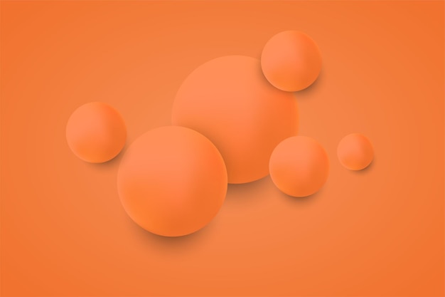 Boules orange sur fond orange. Fond abstrait vectoriel