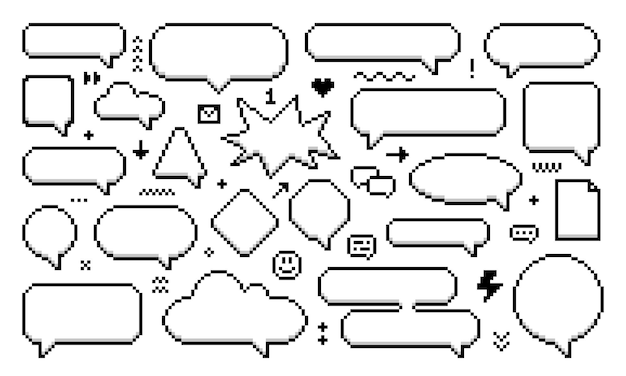 Boules de parole à 8 pixels et boîtes de dialogue de message