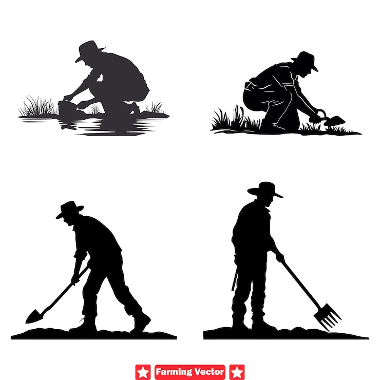 Vecteur bounty and blessings vector silhouette set capturant l'abondance et les bénédictions