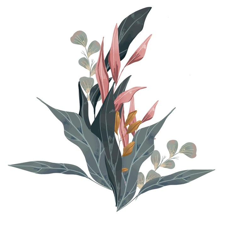 Vecteur bouquet de feuilles rustique dessiné à la main