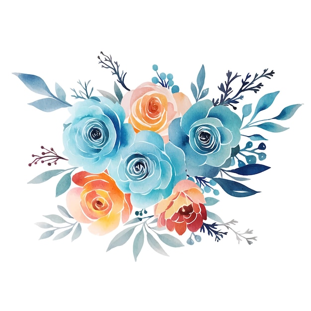 bouquet de fleurs à l'aquarelle clipart