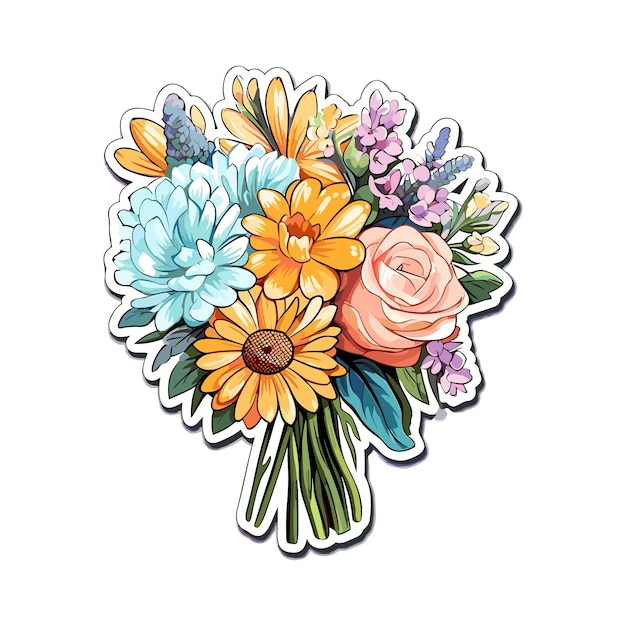 Bouquet De Fleurs Clipart Fond Blanc