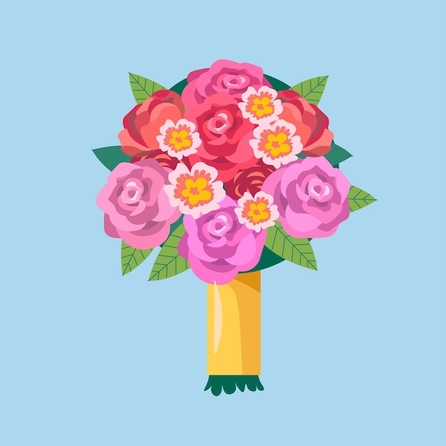 Bouquet de fleurs avec des roses vecteur
