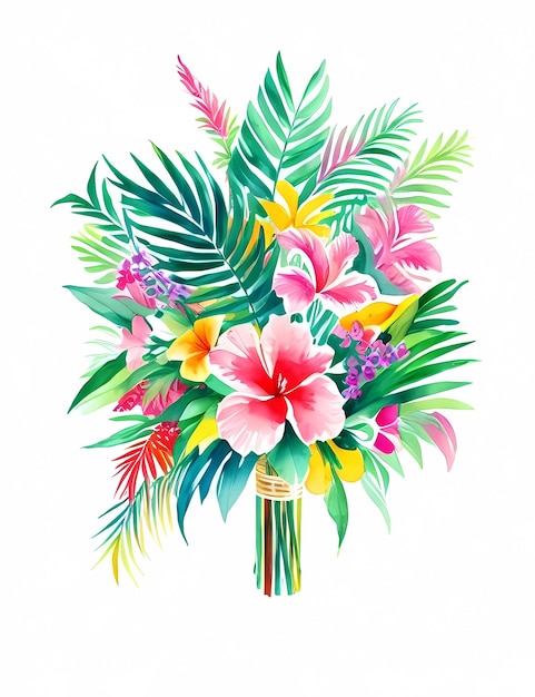 Vecteur un bouquet de fleurs tropicales