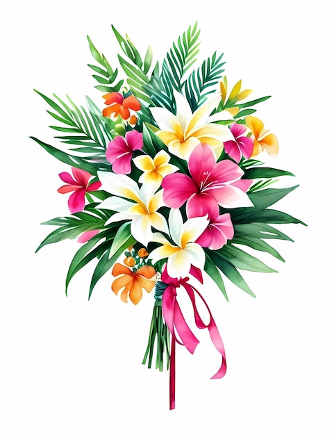 Vecteur un bouquet de fleurs tropicales