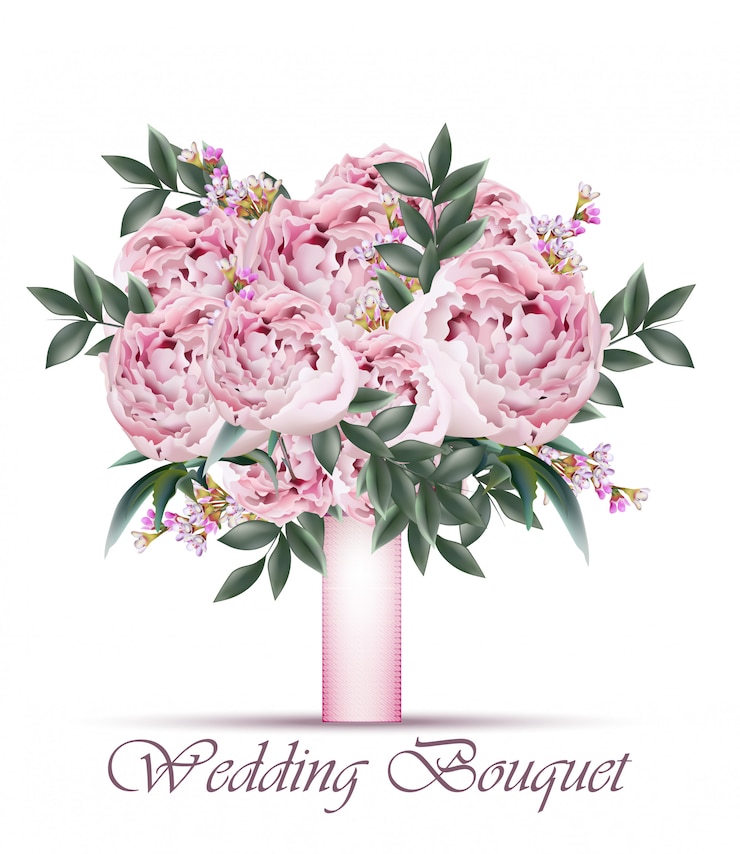 Vecteur bouquet de pivoines