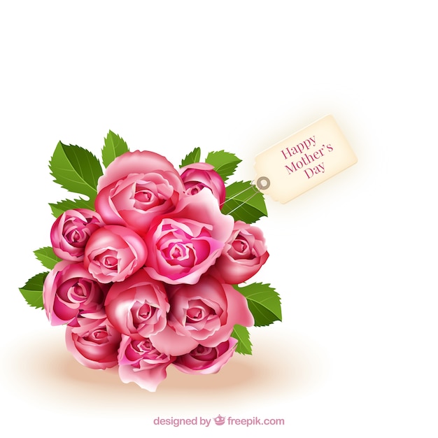 Vecteur bouquet de roses pour la fête des mères