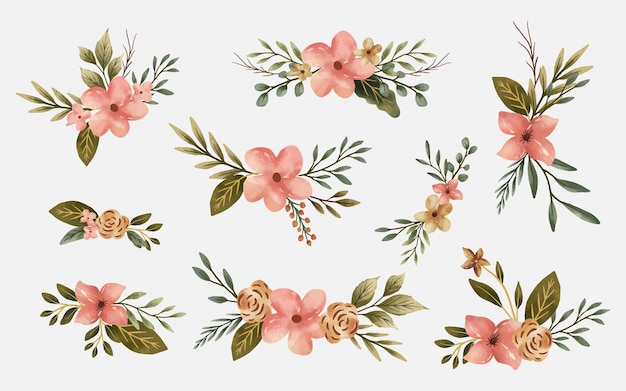 Bouquets de fleurs d'automne illustration de couronne pour la couverture de l'invitation de mariage salutations