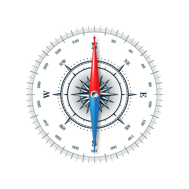 Vecteur boussole marine rose du vent nautique avec les directions cardinales du nord-est sud-ouest et degré