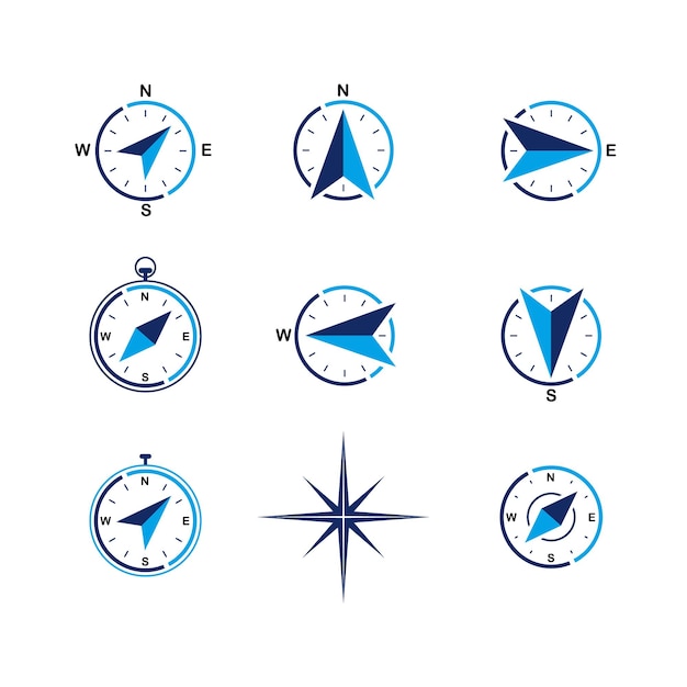 Boussole Tourisme Et Icônes Liées Aux Voyages Vecteur Mince Jeu D'icônes Bleues