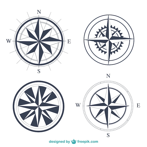 Vecteur boussoles simples mis