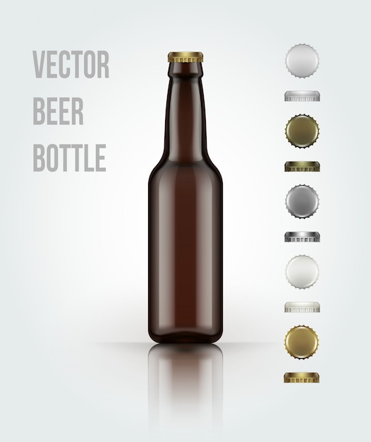 Vecteur bouteille de bière en verre blanc pour un nouveau design.