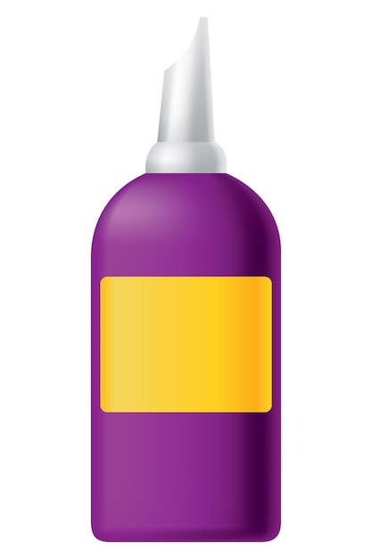 Bouteille De Colle Récipient En Plastique De Collection De Fournitures De Bureau Type De Produit Adhésif Illustration De Conception D'emballage Vectoriel