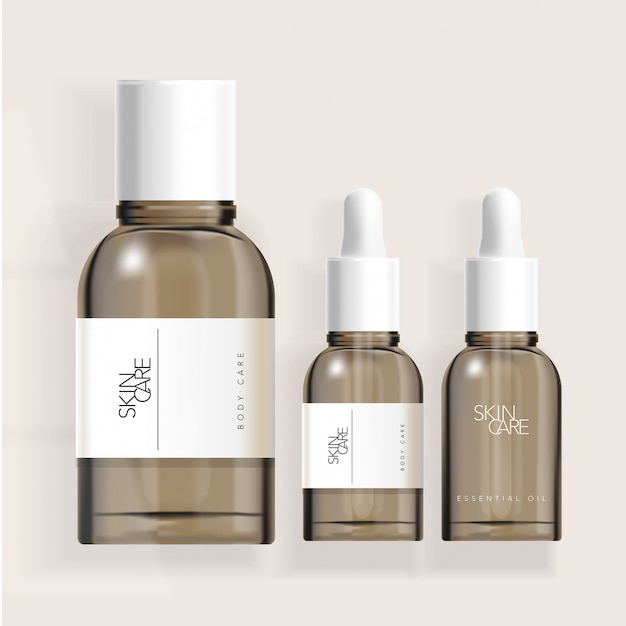 Bouteille / compte-gouttes teintée Boston de soins de santé / soins de la peau avec bouchon blanc