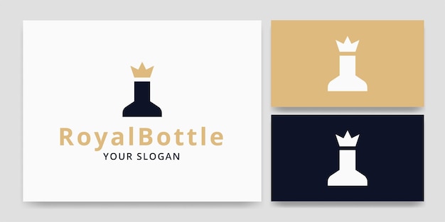 Bouteille Et Concept De Logo De Couronne Royale