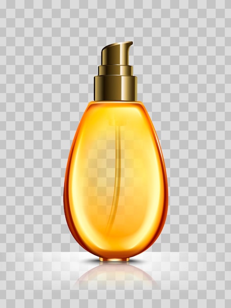 Bouteille Cosmétique Orange Vierge Isolée Sur Fond Transparent Illustration 3d