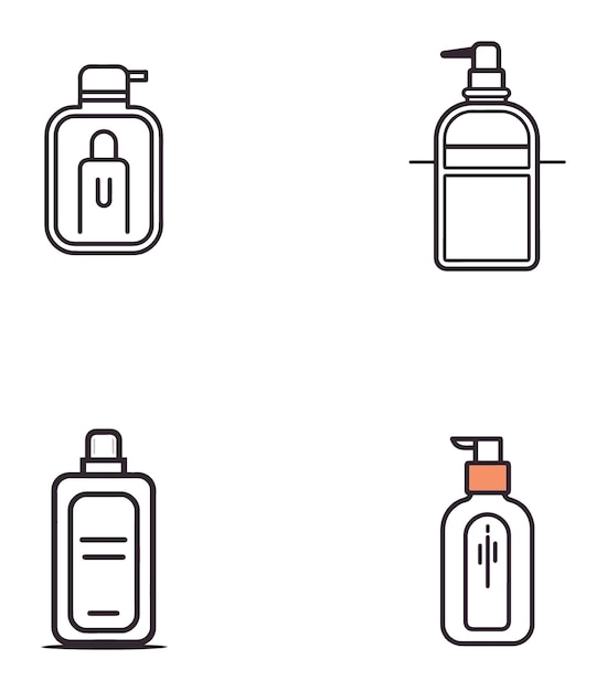 Bouteille de désinfectant Icône de silhouette vectorielle à l'illustration minimale