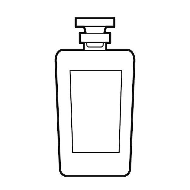 Vecteur bouteille d'eau de cologne sur fond blanc contour noir et blanc éléments de conception d'illustration