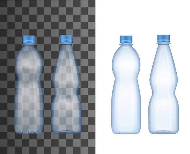 Vecteur bouteille d'eau minérale en plastique réaliste