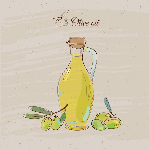 Bouteille D'huile D'olive Aux Olives