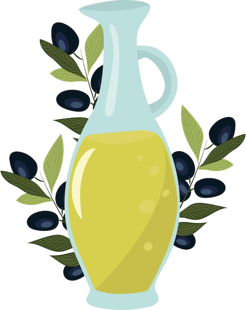 Une bouteille d'huile d'olive Illustration vectorielle de haute qualité