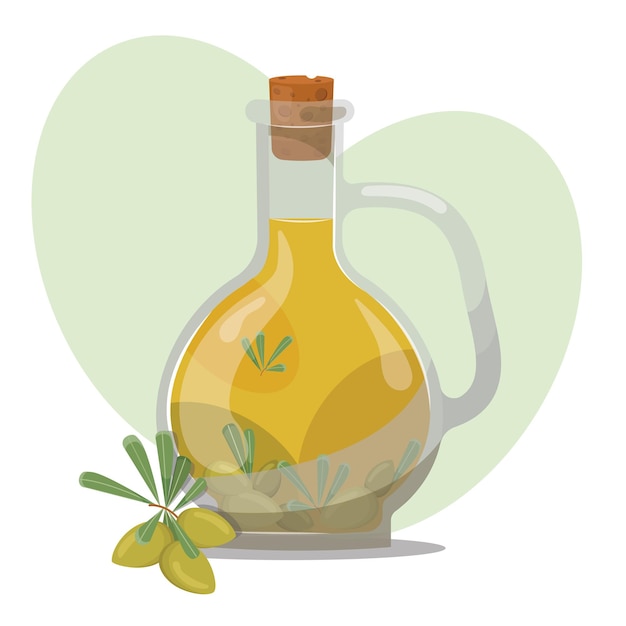 Vecteur bouteille d'huile d'olive illustration vectorielle