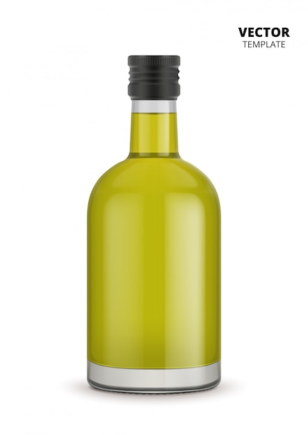 Bouteille d'huile d'olive isolée