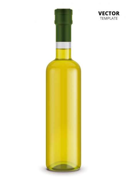 Bouteille d'huile d'olive isolée