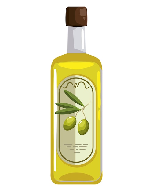 Vecteur bouteille d'huile d'olive vierge