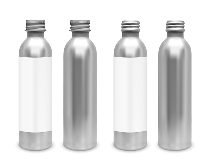 Vecteur bouteille en métal avec couvercle