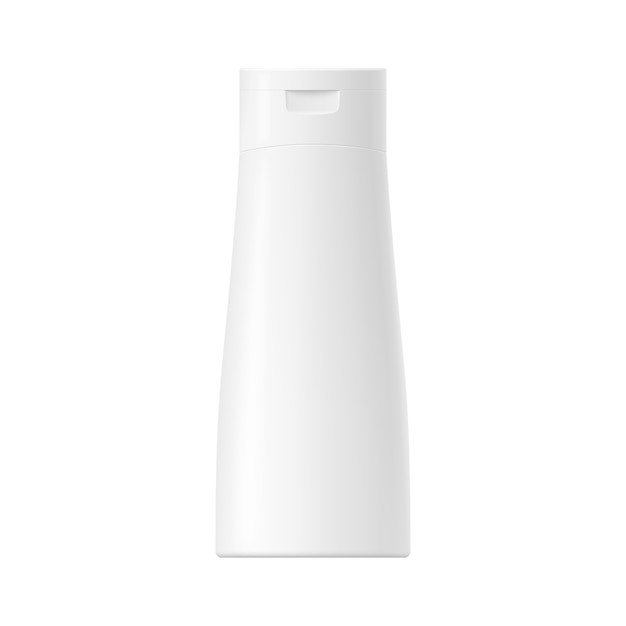 Bouteille En Plastique Brillant Blanc Vector Avec Bouchon