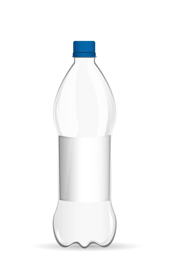 Vecteur bouteille en plastique avec ombre sur fond blanc vecteur