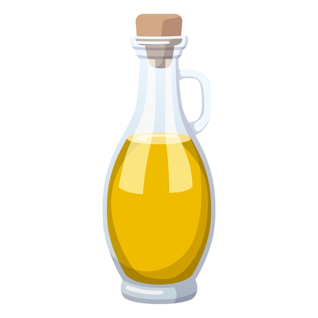 Bouteille réaliste avec de l'huile de tournesol ou d'olive isolée sur fond blanc Illustration vectorielle