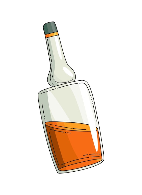 Bouteille Réaliste De Whisky. Conception De Marque D'emballage De Produit. Maquette Bouteille De Boisson Alcoolisée Au Whisky Bourbon. Illustration De Couleur De Vecteur De Bannière Publicitaire