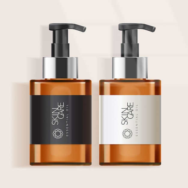 Bouteille teintée pour les soins de la peau ou du savon