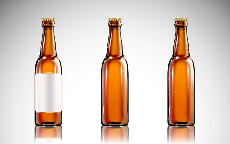 Vecteur bouteille en verre de bière