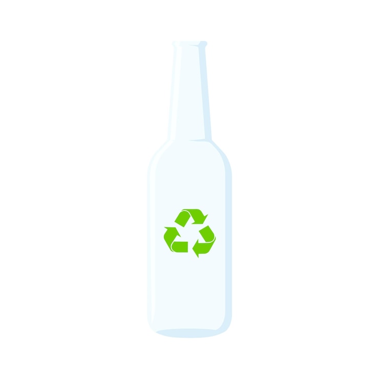 Vecteur bouteille en verre eco en vecteur de style plat