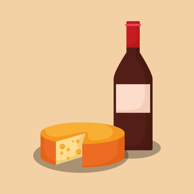 Bouteille De Vin Avec Du Fromage