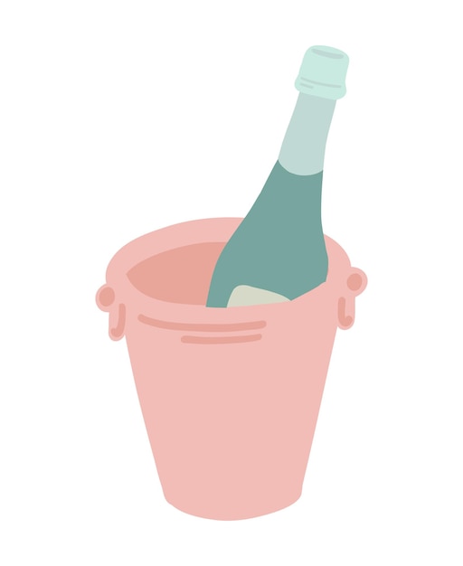 Bouteille de vin mousseux de Champagne de conception plate
