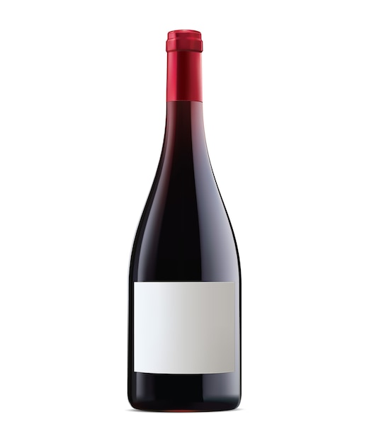 Bouteille de vin rouge de Bourgogne isolé sur blanc