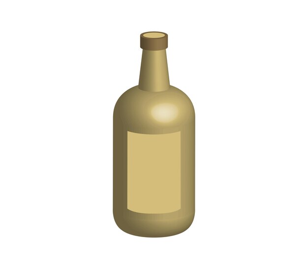 Vecteur bouteille de vin en trois dimensions